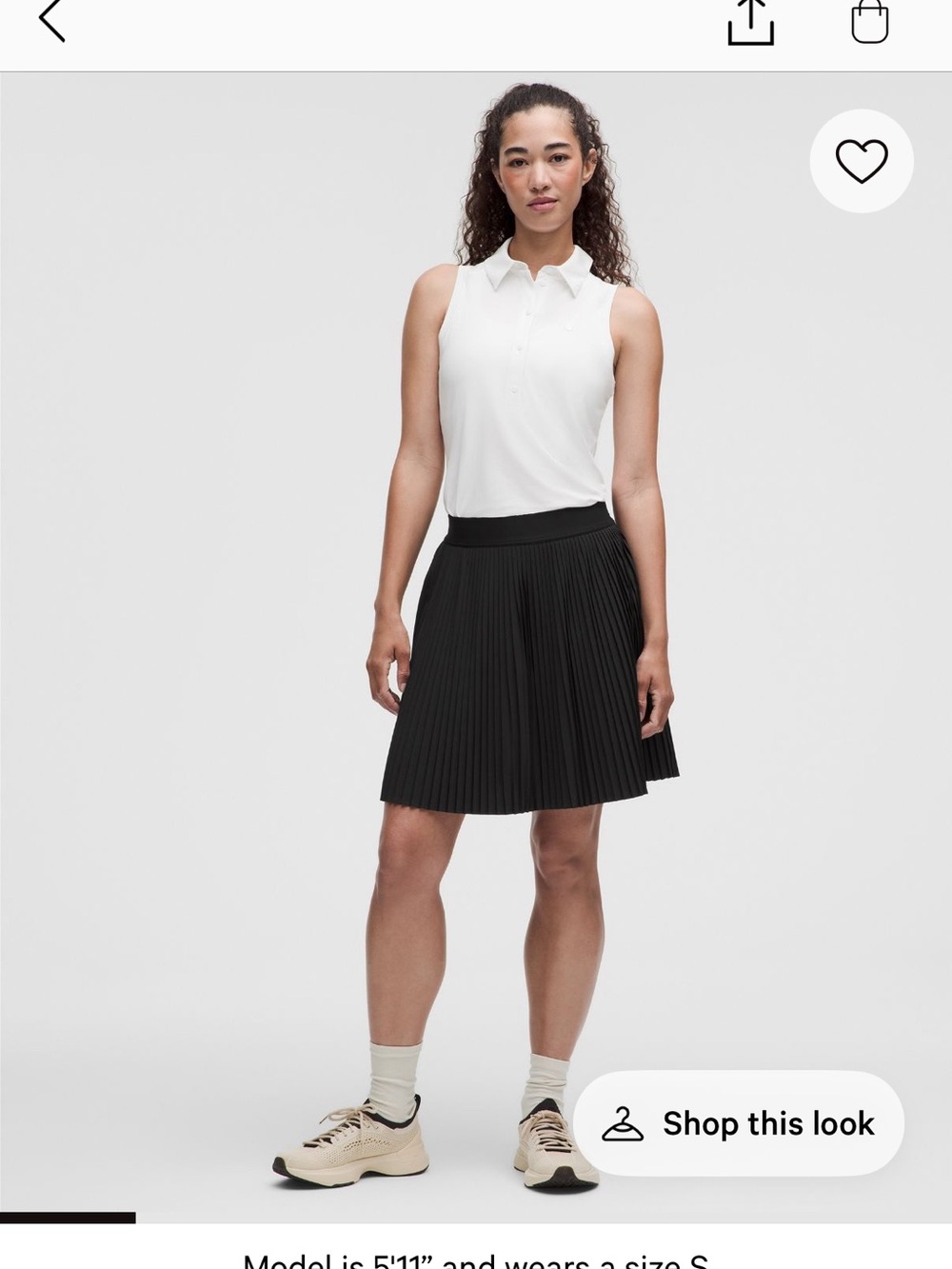 lululemon athletica Black Pleated Skater Skirt
